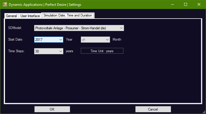 PD Simulation Date and Time Settings