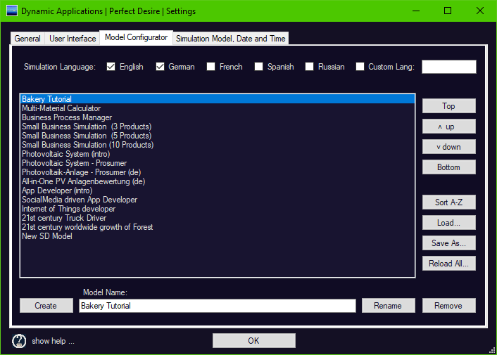 PD Simulation Model Configurator