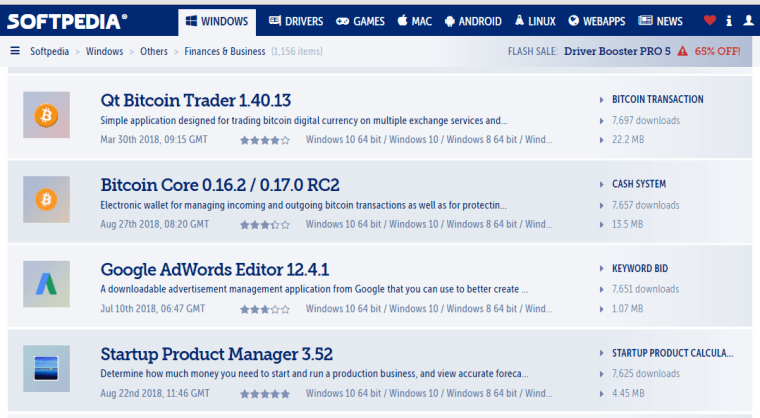 2018.08.24 - Softpedia - Business - Finance - Bitcoin Core - Google Adwords - Startup Product Manager