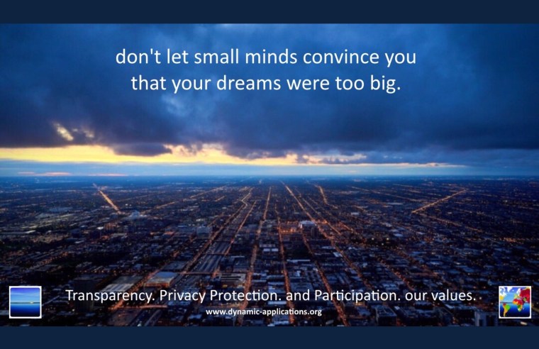 Dynamic Applications - Transparency - Privacy Protection - Participation - our values