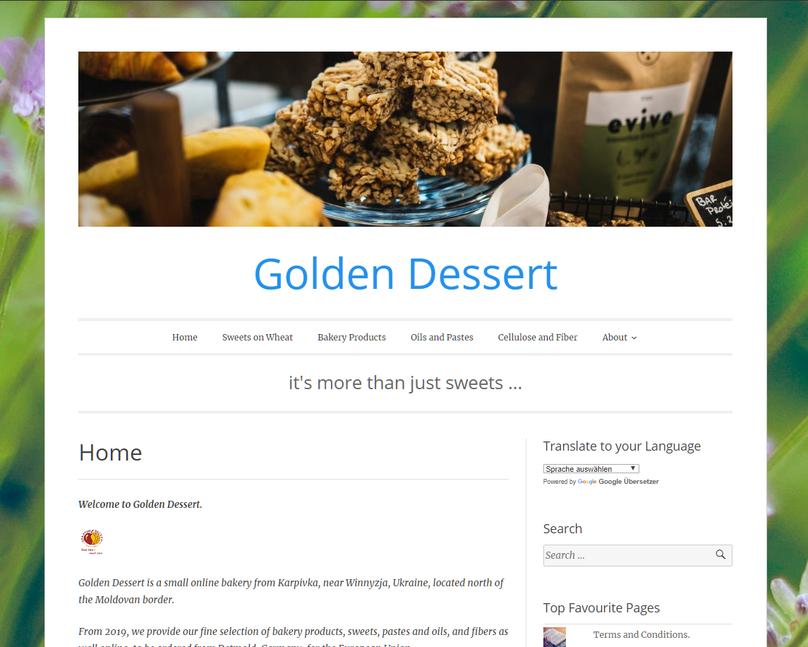 Golden Dessert - Website - it's more than just sweets