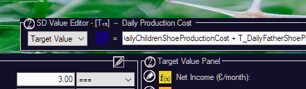 PD - Input Target Stock Start Value and Comment Selector