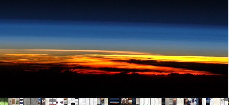 dark blue sky with orange red sundown