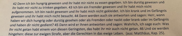 Ein Zitat aus der Bibel - Jesus Christus spricht - zum Gedenken auch der CDU und CSU