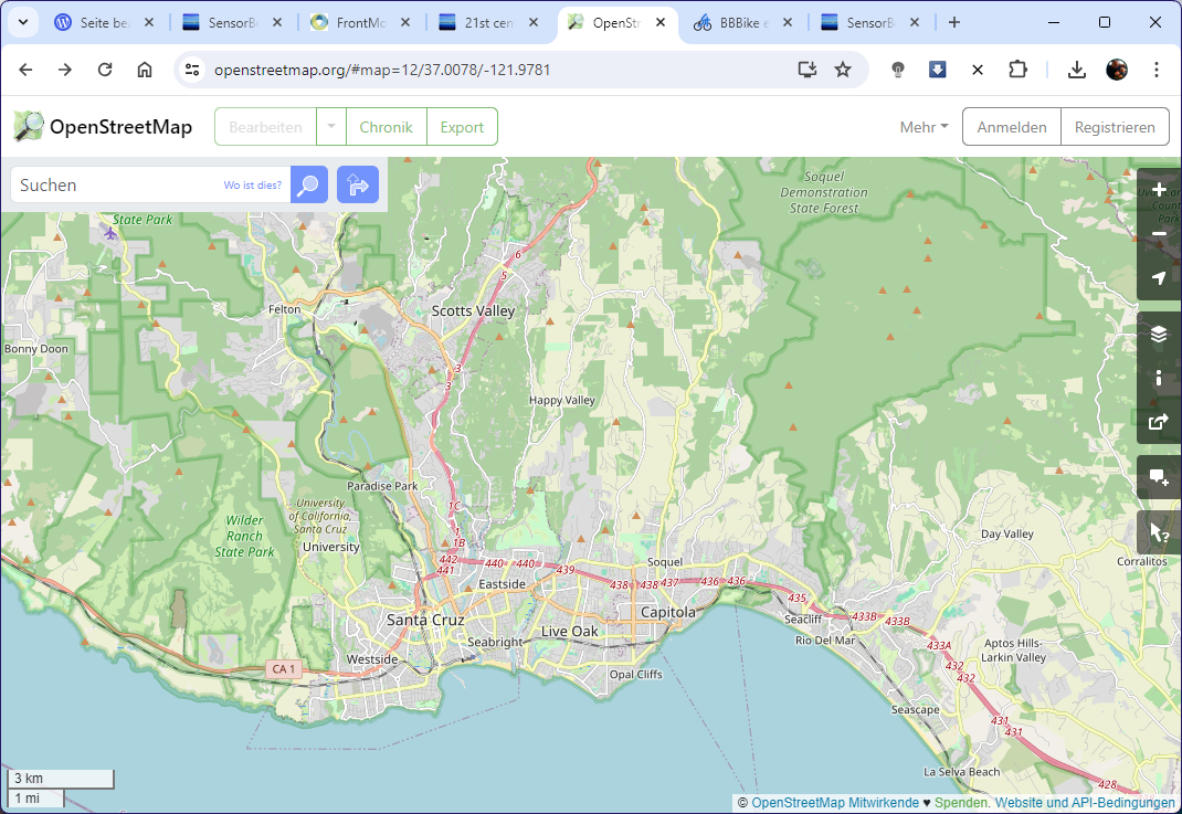 OpenStreetMap - Santa Cruz - California